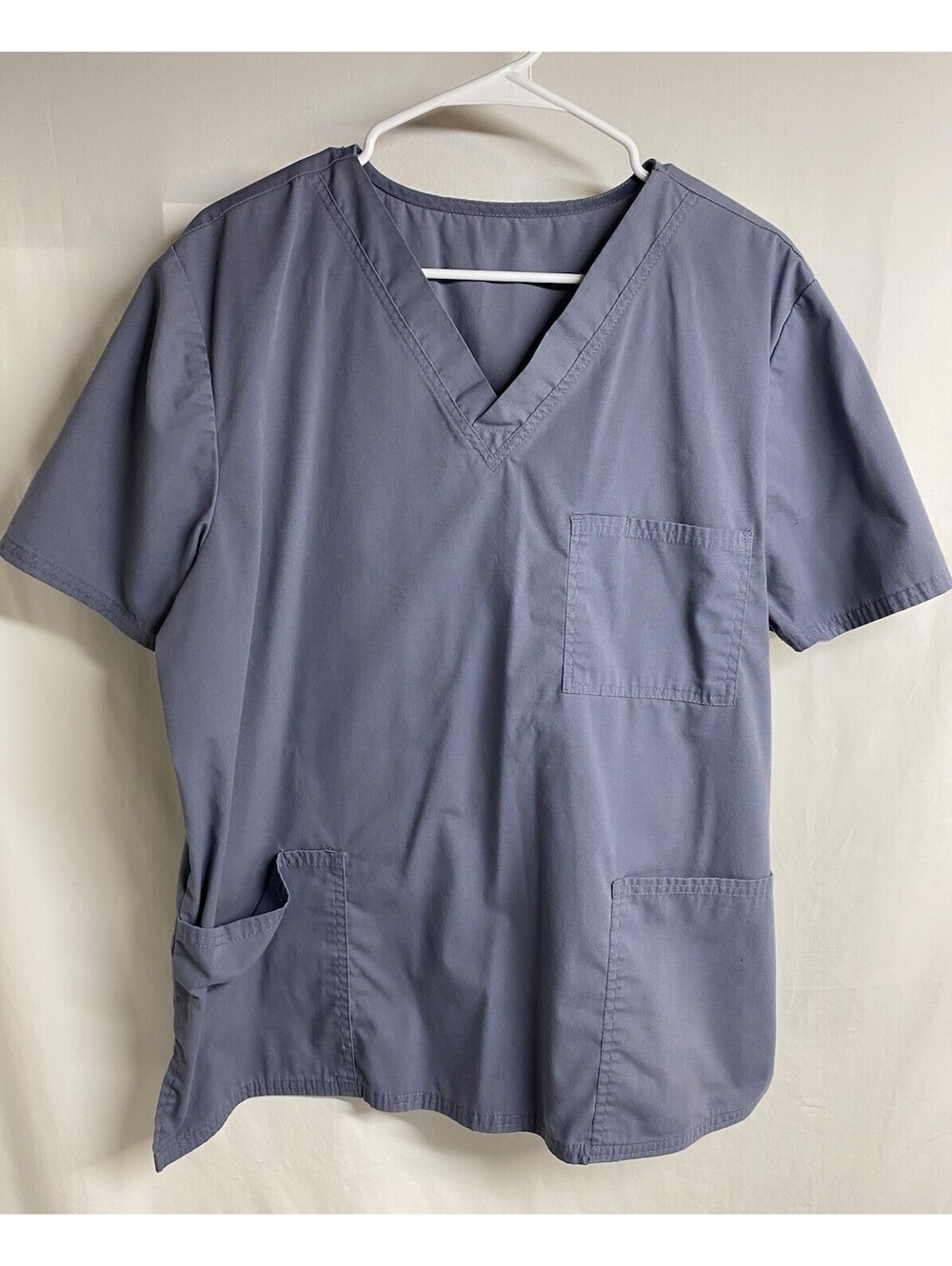 Cherokee Uniform Unisex Scrub Top Gray Size Large V-Neck